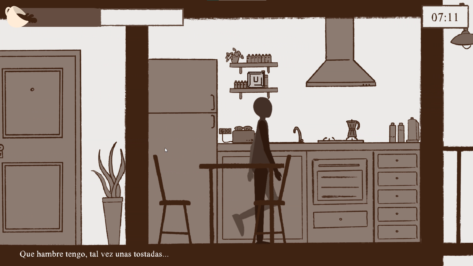 Frame del gameplay – Morning Routine